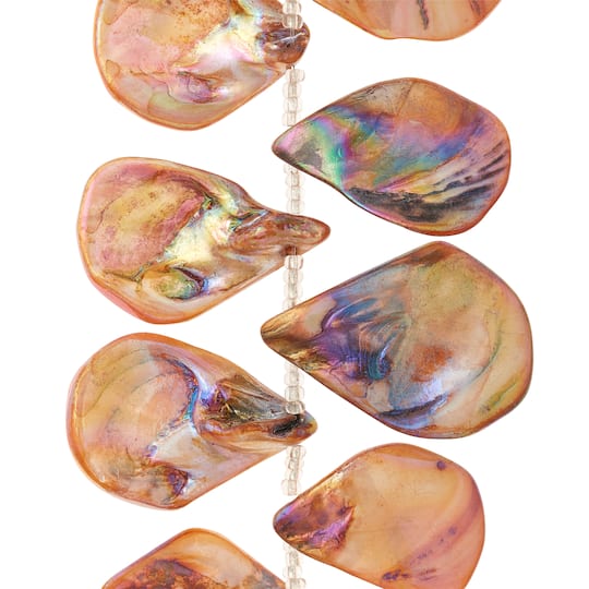 Amber Shell Teardrop Beads, 34mm by Bead Landing&#x2122;